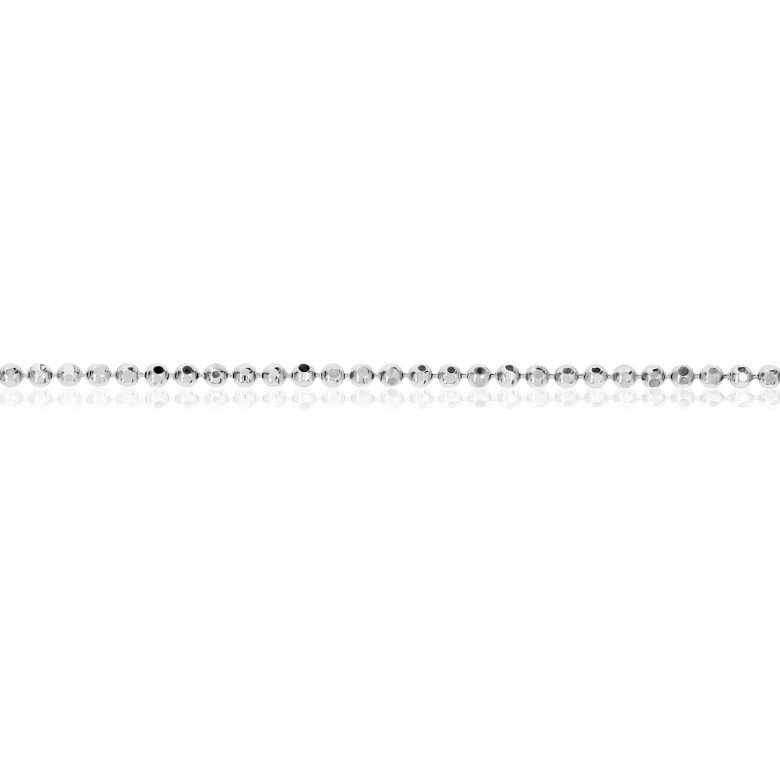 D-CUT BEAD CHAIN IN WHITE GOLD WITH RHODIUM TREATMENT 18 KT