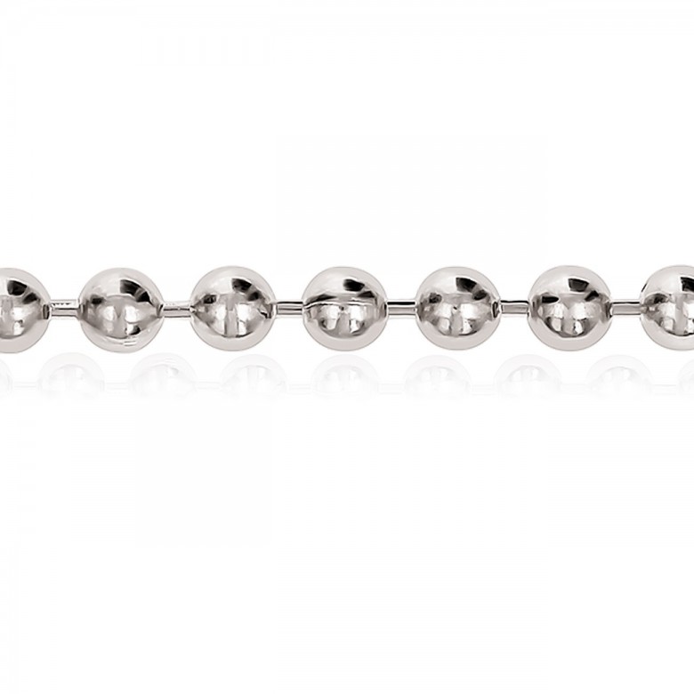 BEAD CHAIN IN WHITE GOLD 14 KT