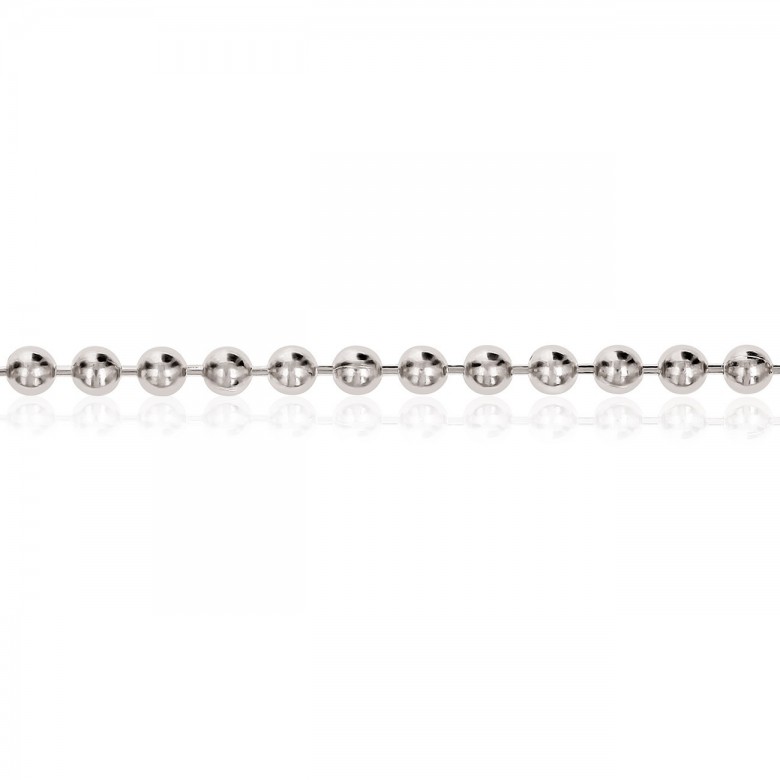 BEAD CHAIN IN WHITE GOLD 18 KT