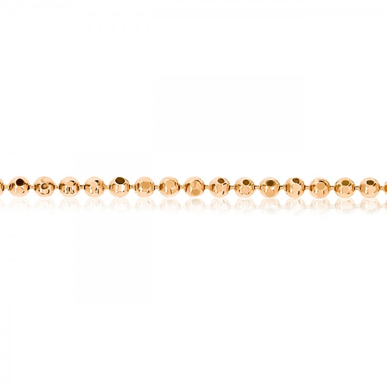 D-CUT BEAD CHAIN IN RED GOLD 18 KT