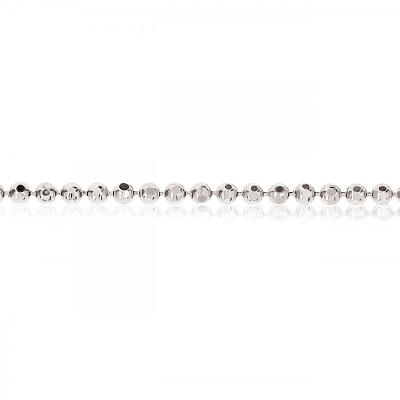 D-CUT BEAD CHAIN IN WHITE GOLD 14 KT