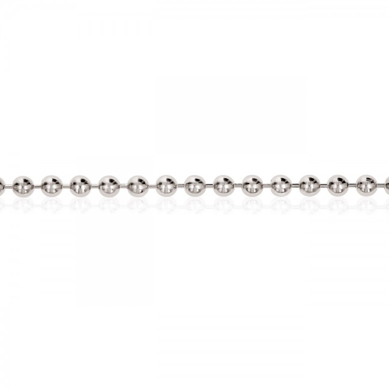 BEAD CHAIN IN WHITE GOLD 14 KT
