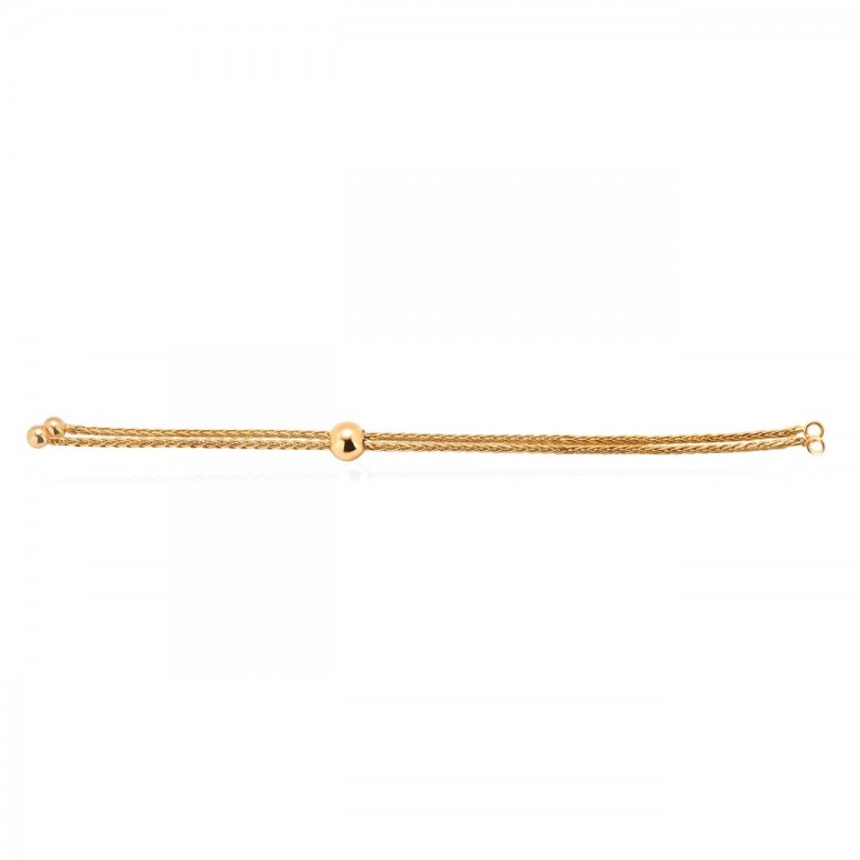 HOLLOW WHEAT SLIDING BRACELET WITH SILICON SPHERE IN RED GOLD 18 KT