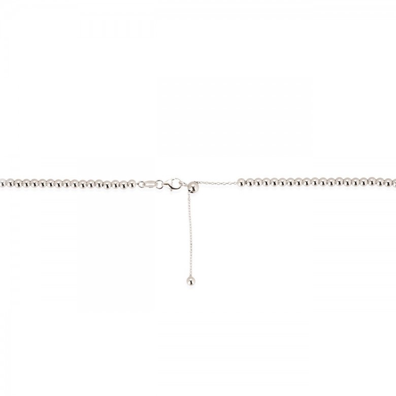 BEADS SLIDING BRACELET WITH SILICON SPHERE IN WHITE GOLD 18 KT WITH RHODIUM TREATMENT