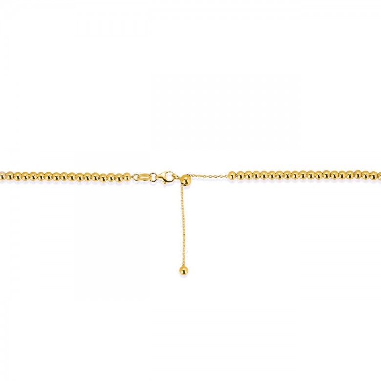 BEADS SLIDING BRACELET WITH SILICON SPHERE IN YELLOW GOLD 18 KT