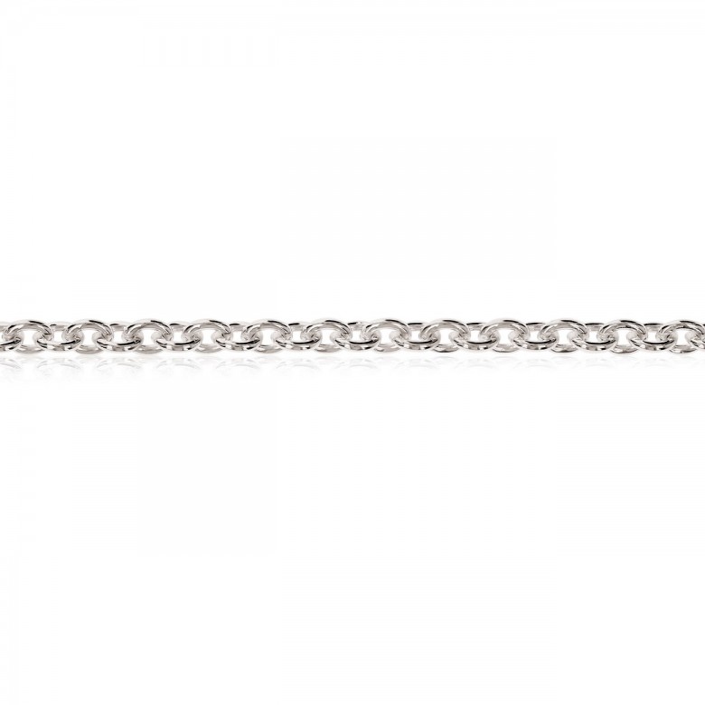 POLISHED CABLE CHAIN IN WHITE GOLD 14 KT