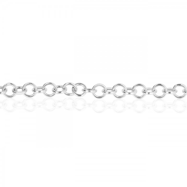 HOLLOW CABLE CHAIN IN WHITE GOLD WITH RHODIUM TREATMENT 18 KT