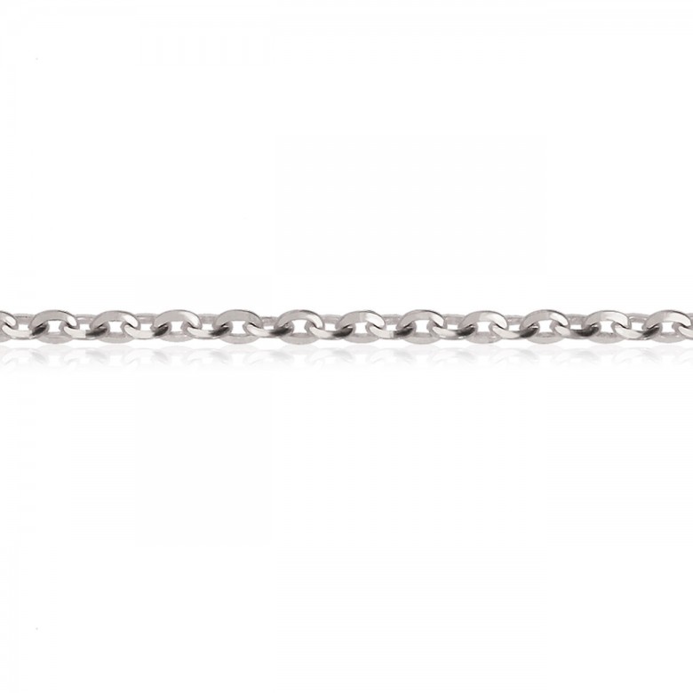 SPECIAL D-CUT CABLE CHAIN IN WHITE GOLD 14 KT