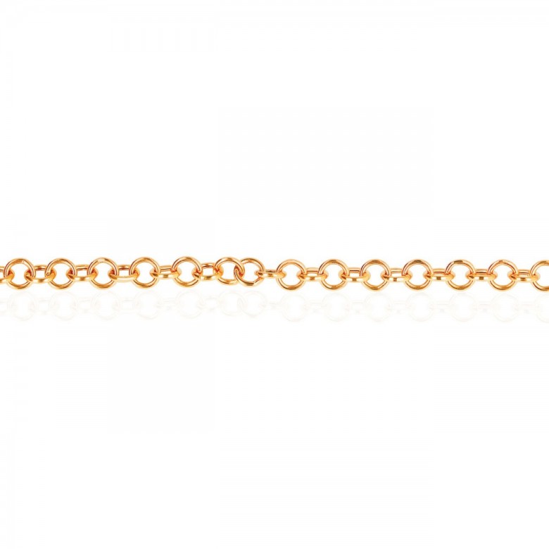 HOLLOW CABLE CHAIN IN RED GOLD 18 KT