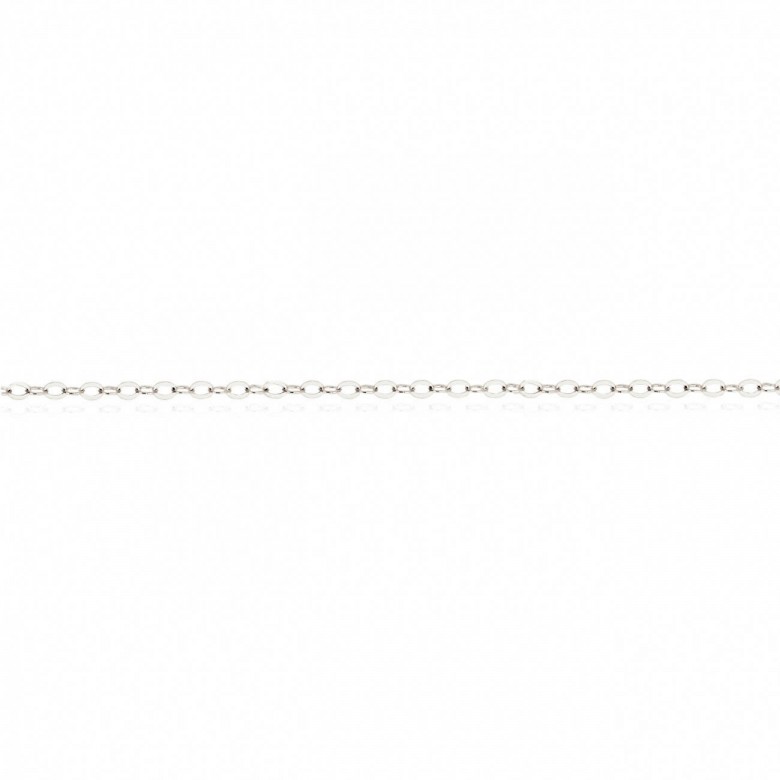 POLISHED CABLE CHAIN IN WHITE GOLD WITH RHODIUM TREATMENT 18 KT