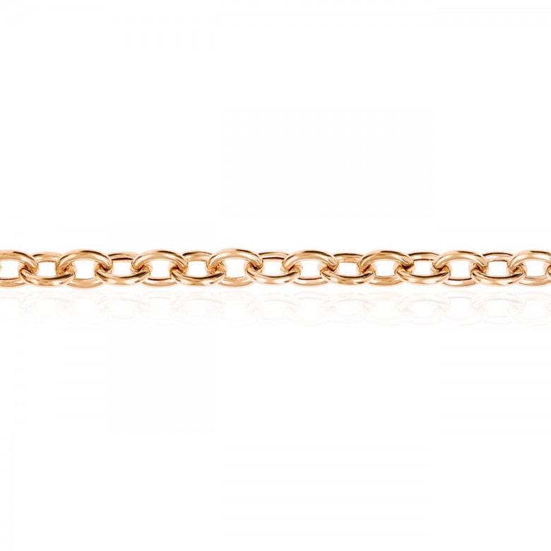 HOLLOW CABLE CHAIN IN RED GOLD 18 KT