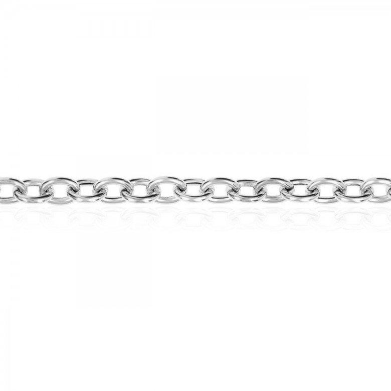 HOLLOW CABLE CHAIN IN WHITE GOLD WITH RHODIUM TREATMENT 18 KT