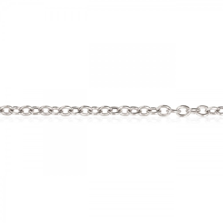 HOLLOW CABLE CHAIN IN WHITE GOLD 14 KT