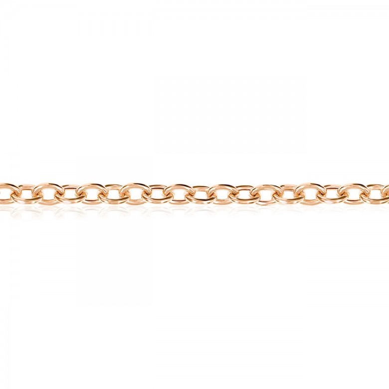 HOLLOW CABLE CHAIN IN RED GOLD 18 KT