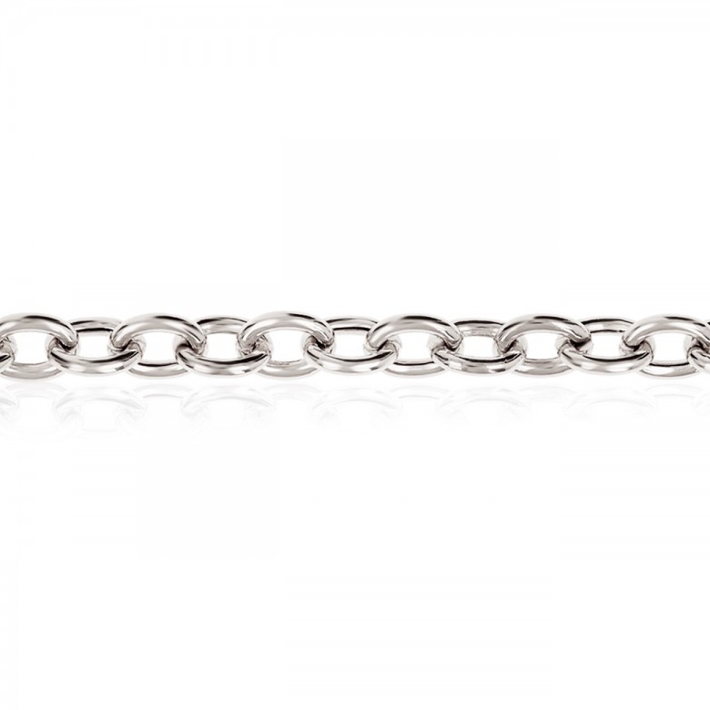 HOLLOW CABLE CHAIN IN WHITE GOLD 18 KT