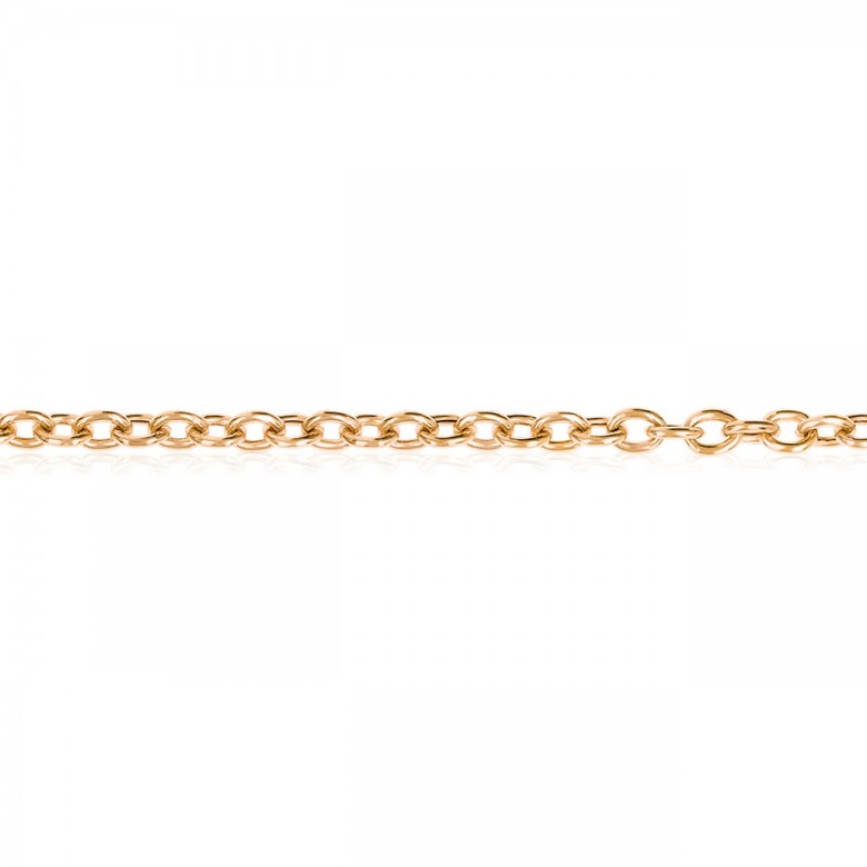 HOLLOW CABLE CHAIN IN RED GOLD 18 KT