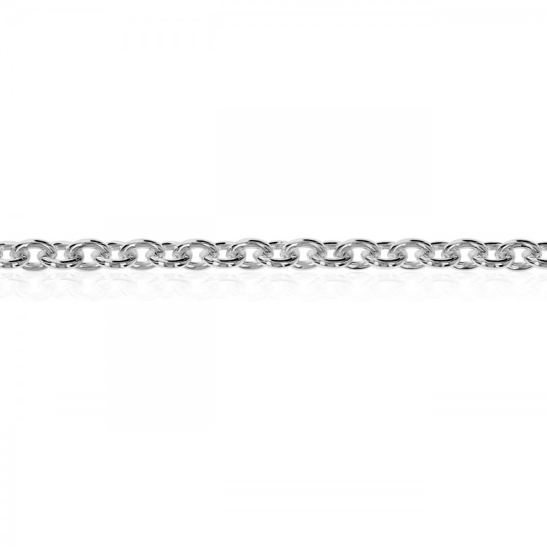 POLISHED CABLE CHAIN IN WHITE GOLD WITH RHODIUM TREATMENT 18 KT