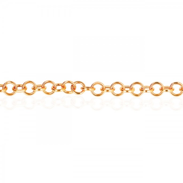 HOLLOW CABLE CHAIN IN RED GOLD 18 KT