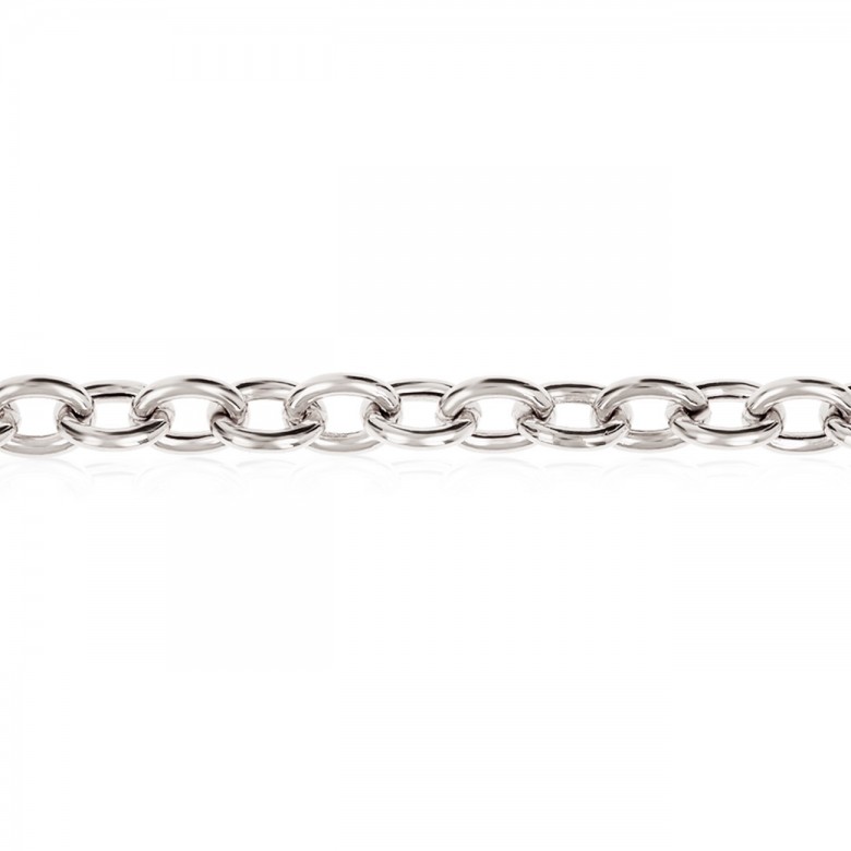 HOLLOW CABLE CHAIN IN WHITE GOLD 18 KT