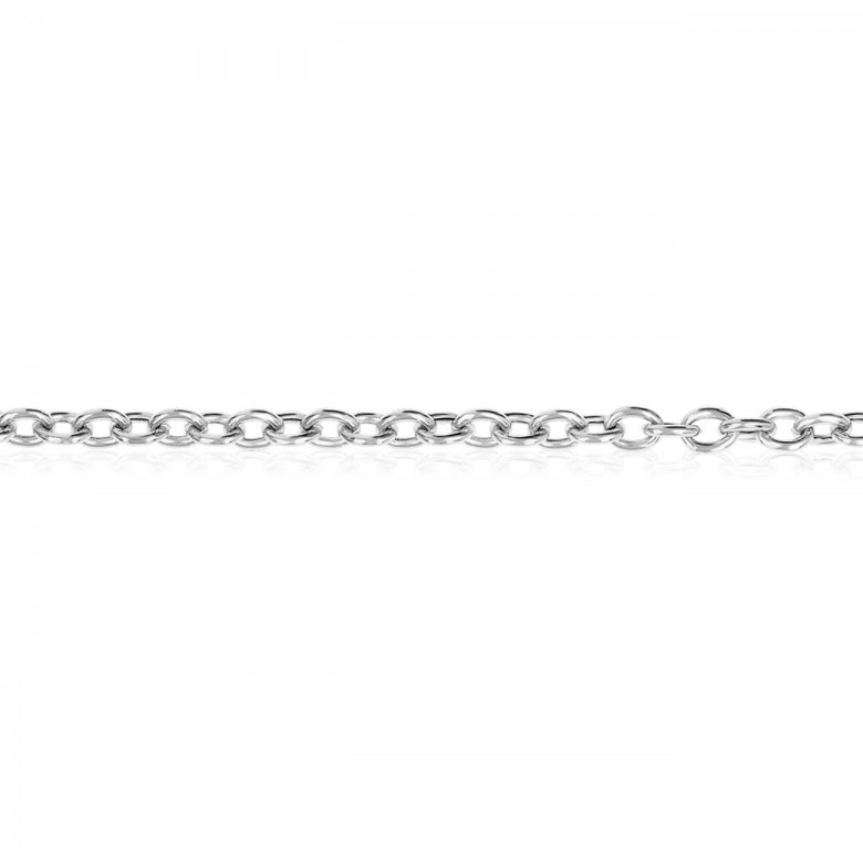 HOLLOW CABLE CHAIN IN WHITE GOLD 18 KT