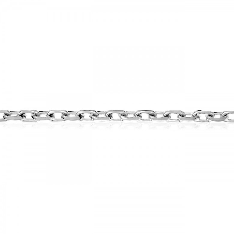 SPECIAL D-CUT CABLE CHAIN IN WHITE GOLD 14 KT