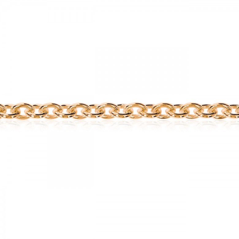 POLISHED CABLE CHAIN IN RED GOLD 18 KT
