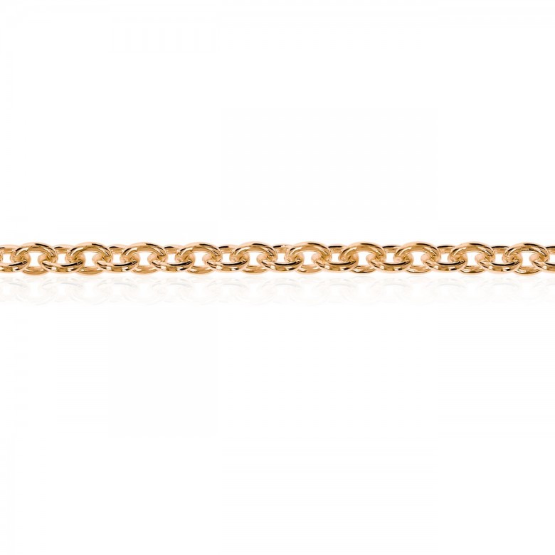 POLISHED CABLE CHAIN IN RED GOLD 18 KT