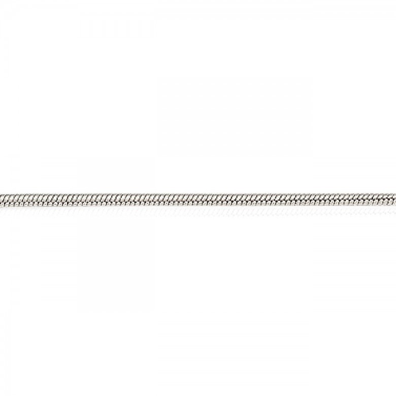 CATENA CODA DI TOPO DIAMANTATA IN ORO BIANCO 14 KT