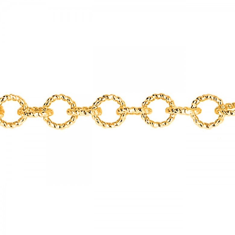 CATENA FORZATINA FANTASIA DIAMANTATA IN ORO ROSSO 18 KT