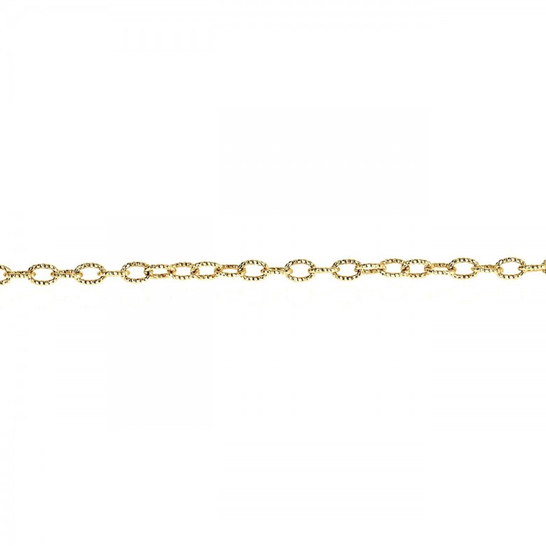 CATENA FORZATINA IN FANTASIA DIAMANTATA IN ORO GIALLO 14 KT