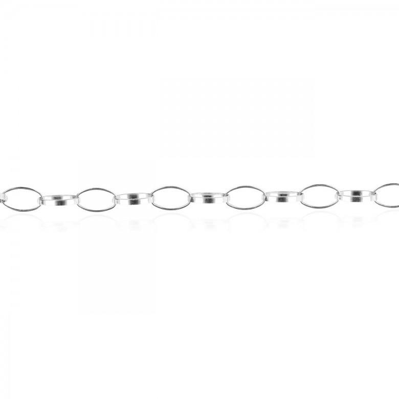 FANCY LINK CHAIN IN WHITE GOLD 18 KT