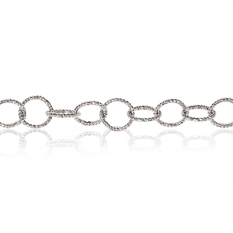 D-CUT FANCY LINK CHAIN IN WHITE GOLD 14 KT