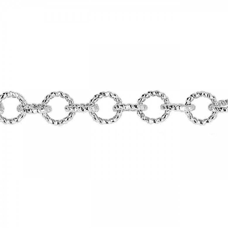 CATENA FORZATINA FANTASIA DIAMANTATA IN ORO BIANCO 14 KT