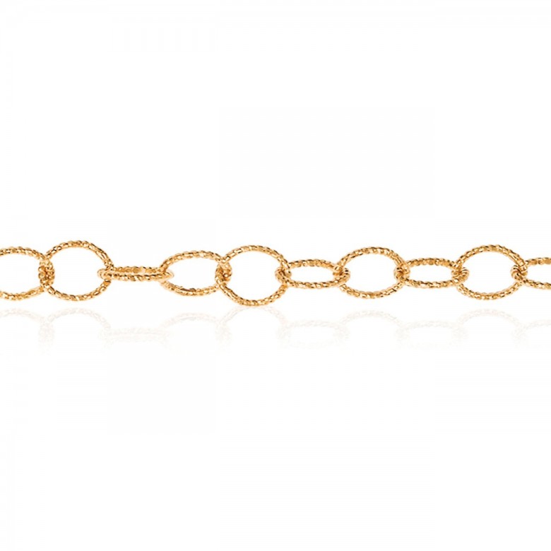CATENA FORZATINA FANTASIA DIAMANTATA IN ORO ROSSO 18 KT