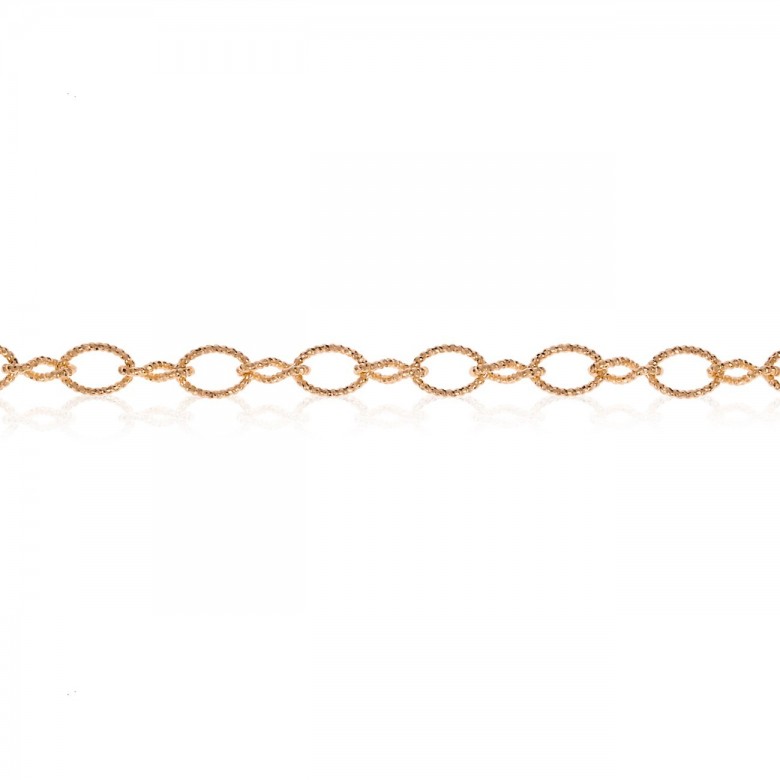 CATENA FORZATINA FANTASIA DIAMANTATA IN ORO ROSSO 18 KT