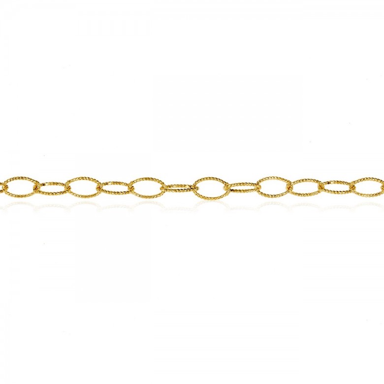 D-CUT FANCY LINK CHAIN IN YELLOW GOLD 14 KT