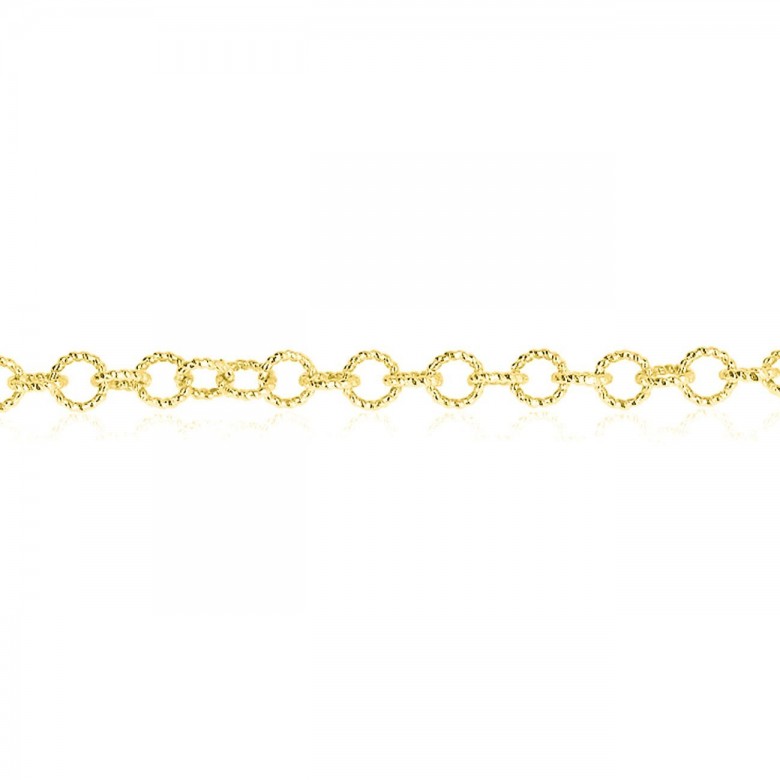 CATENA FORZATINA FANTASIA DIAMANTATA IN ORO GIALLO 14 KT