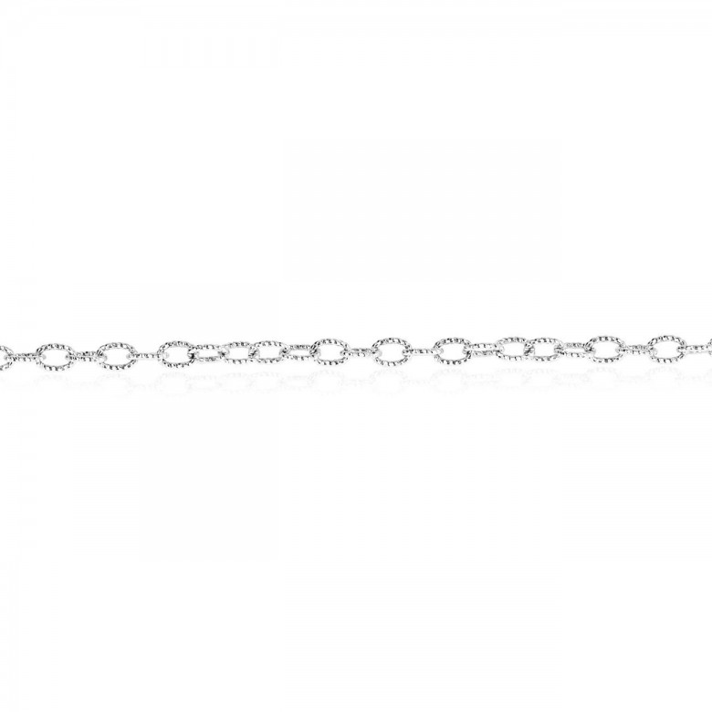 CATENA FORZATINA IN FANTASIA DIAMANTATA IN ORO BIANCO 18 KT