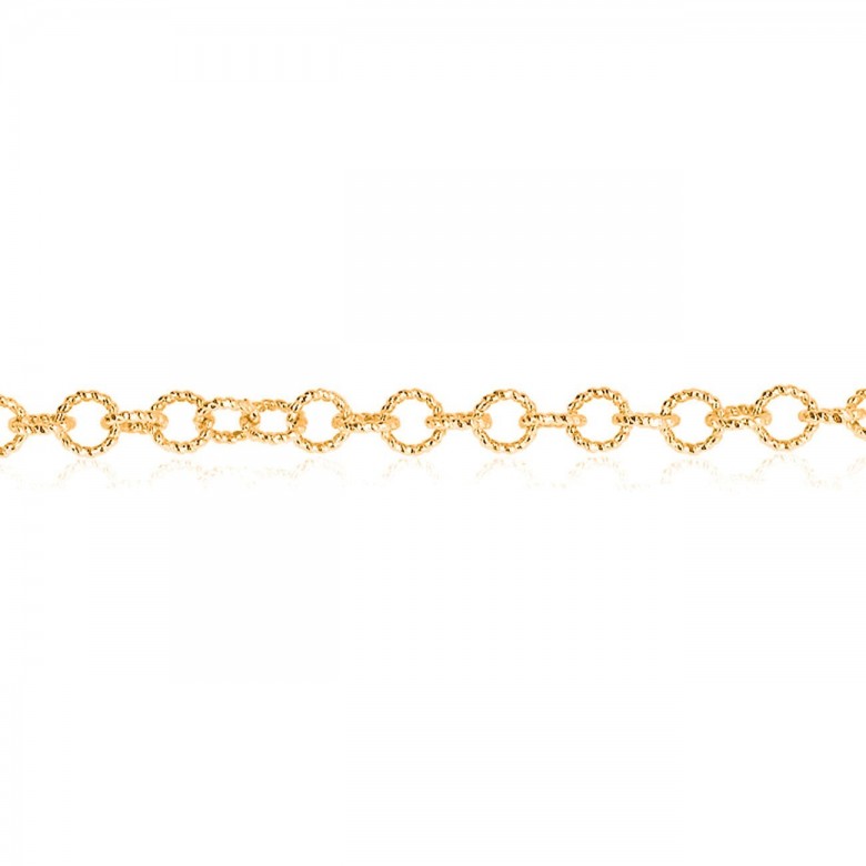 CATENA FORZATINA FANTASIA DIAMANTATA IN ORO ROSSO 14 KT