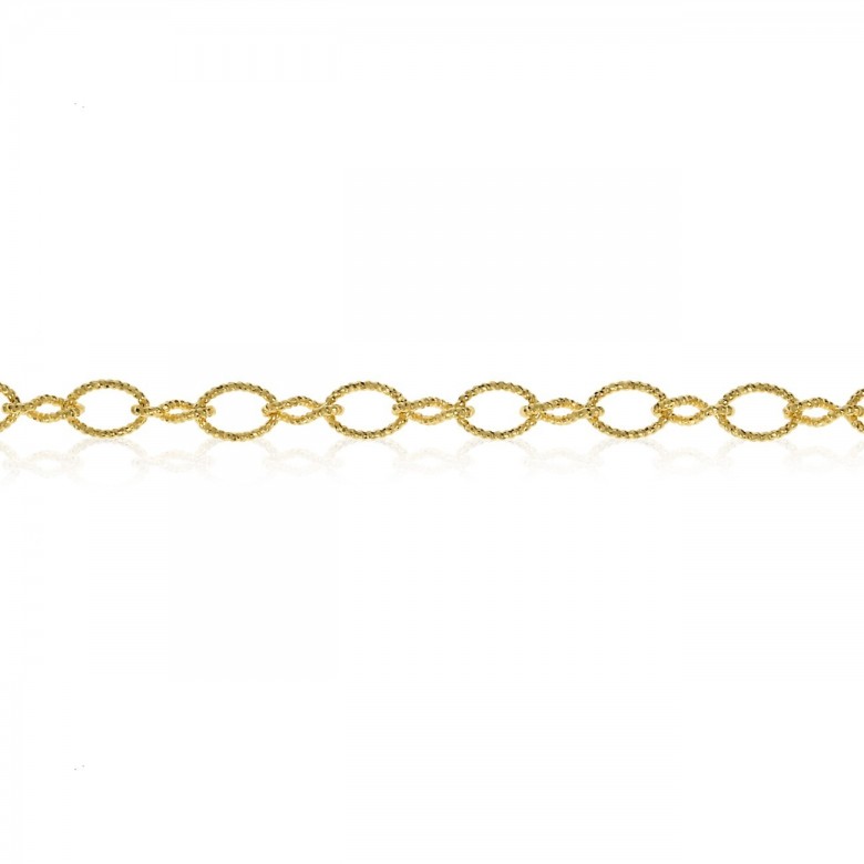 CATENA FORZATINA FANTASIA DIAMANTATA IN ORO GIALLO 14 KT