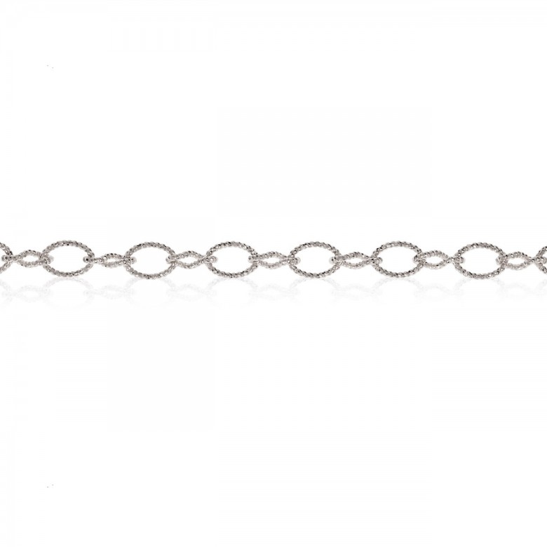 CATENA FORZATINA FANTASIA DIAMANTATA IN ORO BIANCO 14 KT