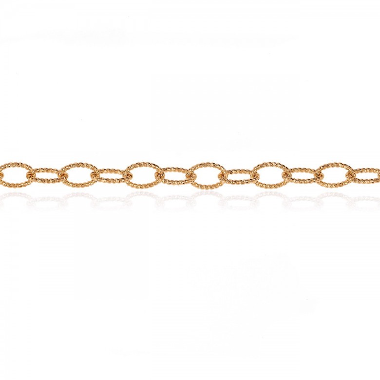 CATENA FORZATINA FANTASIA DIAMANTATA IN ORO ROSSO 14 KT