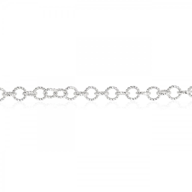 CATENA FORZATINA FANTASIA DIAMANTATA IN ORO BIANCO RODIATO 18 KT