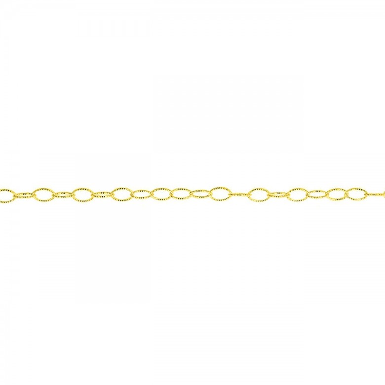 CATENA FORZATINA FANTASIA DIAMANTATA IN ORO GIALLO 14 KT