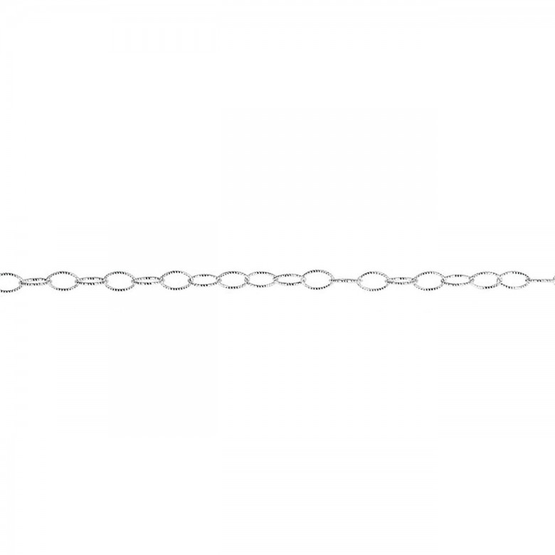 CATENA FORZATINA FANTASIA DIAMANTATA IN ORO BIANCO 14 KT