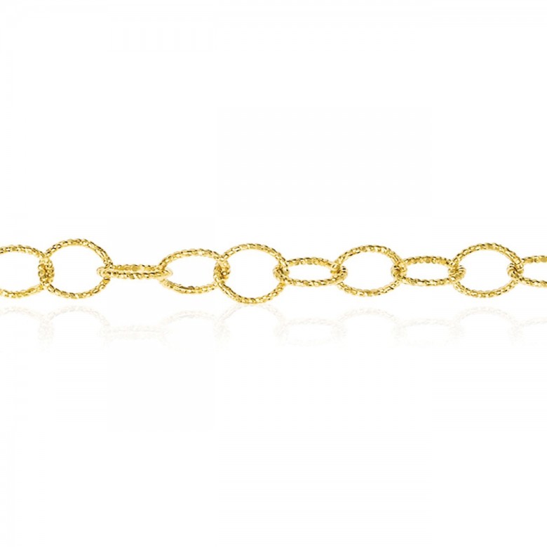 CATENA FORZATINA FANTASIA DIAMANTATA IN ORO GIALLO 14 KT