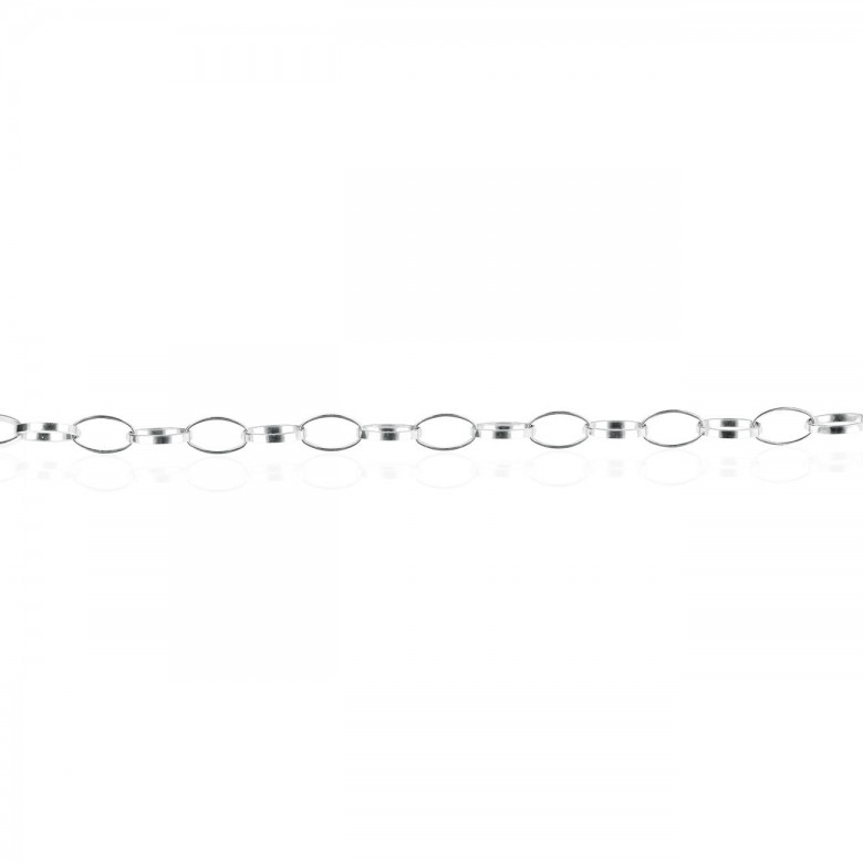 FANCY LINK CHAIN IN WHITE GOLD WITH RHODIUM TREATMENT 18 KT