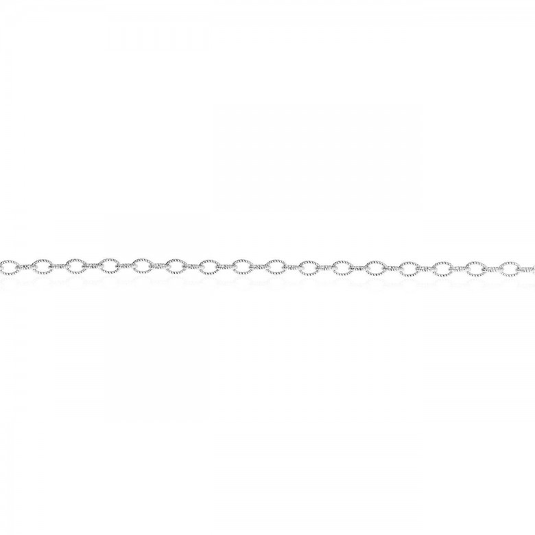 CATENA FORZATINA IN FANTASIA DIAMANTATA IN ORO BIANCO 14 KT