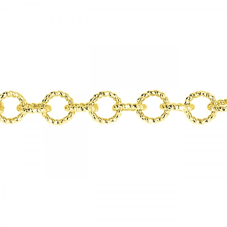 CATENA FORZATINA FANTASIA DIAMANTATA IN ORO GIALLO 9 KT