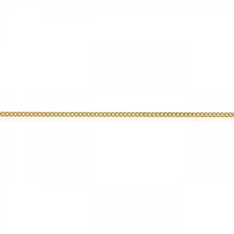 LIGHT D-CUT HOLLOW CURB CHAIN IN YELLOW GOLD 18 KT
